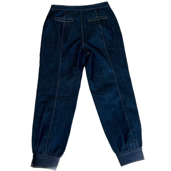 CINQ À SEPT Jeans Pleated Front Jogger Style Button at Ankle size 8